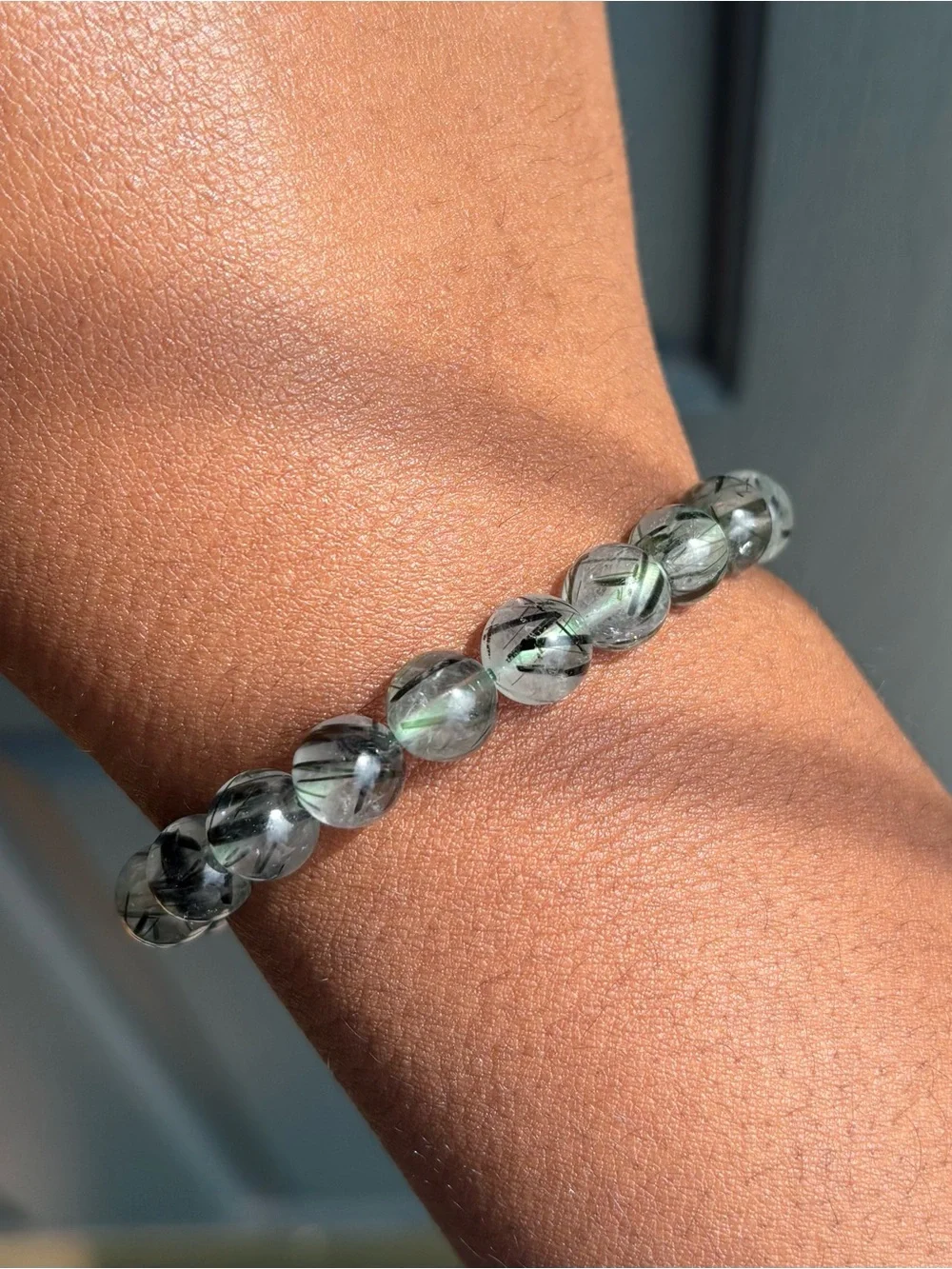 HQ Green Rutile in Quartz Crystal Bracelet